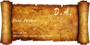 Dux Andor névjegykártya