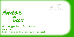 andor dux business card